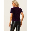 INSPIRE CHIC Women's Sequin Velvet Crew Neck Short Sleeve T-shirt - 3 of 4