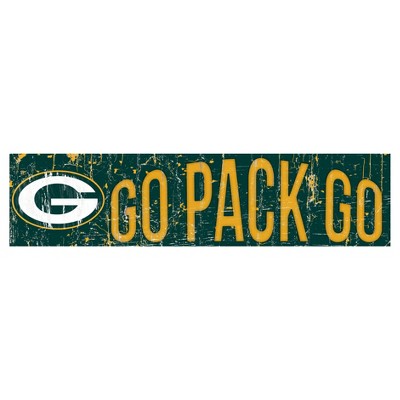 878460038648 Fan Creations Green Bay Packers Wood Sign Football and Dog 6x12 