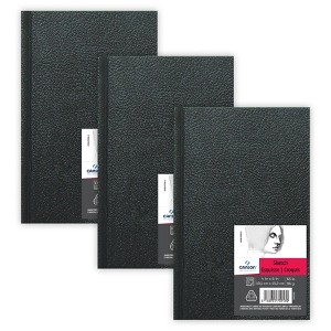 Canson Artist Series Sketch Art Book, Black Cover, Hardbound, 108 Sheet, 4x6 inch, Pack of 3 - 1 of 4