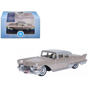 1957 Cadillac Eldorado Brougham Sandalwood Beige Metallic with Silver Top 1/87 (HO) Scale Diecast Model Car by Oxford Diecast - 1 of 4