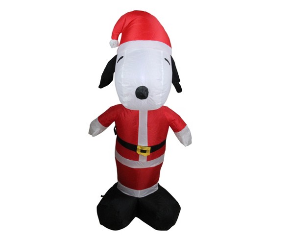 Arett Sales 3.5' Inflatable Peanuts LED Lighted Snoopy Santa Claus Christmas Outdoor Decoration