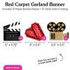 Big Dot of Happiness Red Carpet Hollywood Garland Banner, Movie Night Party Banner, 30 Feet of Cord, 15 Double-Sided Clapboard, Movie Tickets, Film - 4 of 4