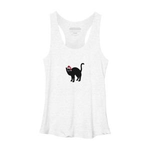 Women's Design By Humans Christmas cat tshirt By bambino Racerback Tank Top - 1 of 3