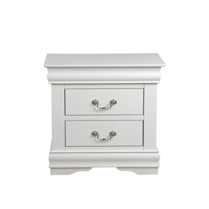 GlasFlength Nightstands Nightstand Modern Bedside Table Accent Bedside End Table with 2 Drawers for Bedroom Modern, White, 15"*21"*24" - 1 of 4