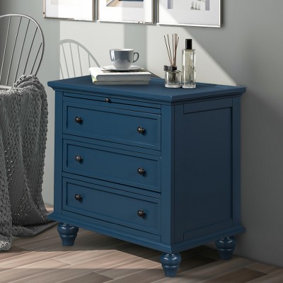 LOVMOR U_STYLE 3-Drawer Storage Wood Cabinet, End Table with Pull out Tray