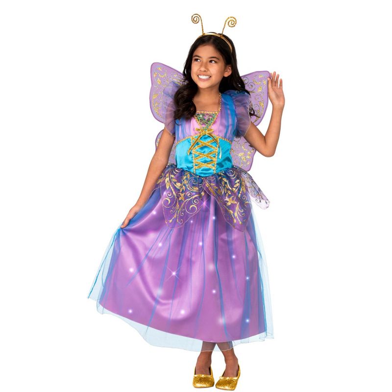 Rubies Light Up Purple Fairy Girl's Costume, 1 of 3
