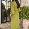Women's Dress V Neck Lantern Sleeve Satin Maxi Dress Long Sleeve Long Dresses - 3 of 4