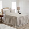 Sweet Jojo Designs Gender Neutral Unisex Queen Duvet Cover Bedding Set Gathered Bedspread Beige Taupe 3pc - 3 of 4