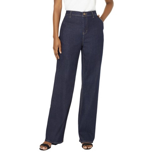 Women's High-rise Wide Leg Jeans - Ava & Viv™ Dark Wash 18 : Target