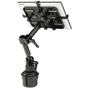 Mount-It! Premium Cup Holder Tablet Mount for Cars - Tablet ELD Mount - Heavy Duty Carbon Fiber Tablet Mount for iPad 7, Galaxy Tab, & Fire Tablets - 1 of 4