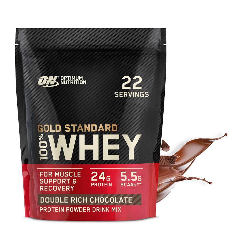 Optimum Nutrition Gold Standard 100% Whey Protein Powder - Double Rich Chocolate - 24oz, 1 of 13
