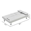 NicBex 66.1 Inch Convertible Folding Futon Sofa Bed with 2 Cup Holders and Stainless Legs for Living Room,Office,Bedroom,White - 4 of 4