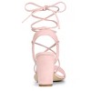 Allegra K Women's Back to College Lace Up Block High Heels Sandals - 3 of 4