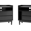 Saracina Home 2pk Mid-Century Modern Solid Wood 2 Drawer Storage Nightstands Black : Pine Frame, Metal Hardware, Rectangle Shape - 4 of 4