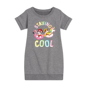 Girls' - Paw Patrol - Staying Cool Graphic Short Sleeve Fleece Dress - 1 of 4