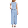 Lands' End Women's Linen Sleeveless Embroidered Jumpsuit - 2 of 4