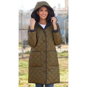 Weatherproof Women's Reversible Hooded Duffle - 1 of 4