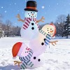 TopComfy Decorative Holiday Scene Props Outdoor Christmas Display Inflatable Three Stacked Snowmen Festive for Yard, White, 11.82"*11.82"*5.71" - 2 of 4