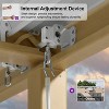 PURPLE LEAF Louvered Pergola Outdoor Aluminum Pergola with White Adjustable Rainproof Roof Wood Grain Frame Hardtop Gazebo for Patio Deck Garden - 4 of 4