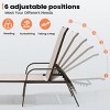 Pellebant Set of 2 Outdoor Chaise Lounge Chairs 6 Positions Adjustable Heavy Duty  Aluminum Frame 270lb Capacity for Poolside Garden Courtyard - 4 of 4