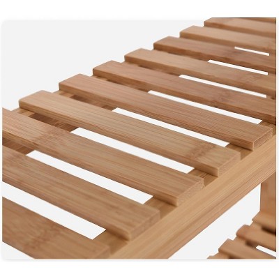 Bamodi Brown Bamboo 3-Tier Multi-Shelves Bathroom Rack