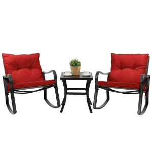 Kozyard 3 Piece Outdoor Patio Set With Cushions-Rocking Chair for Balcony, Lawn and Porch - 1 of 4