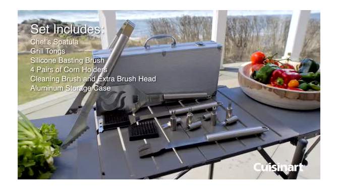 Cuisinart CGS-5014Z 14pc Deluxe Stainless Steel Grill Tool Set, 2 of 9, play video