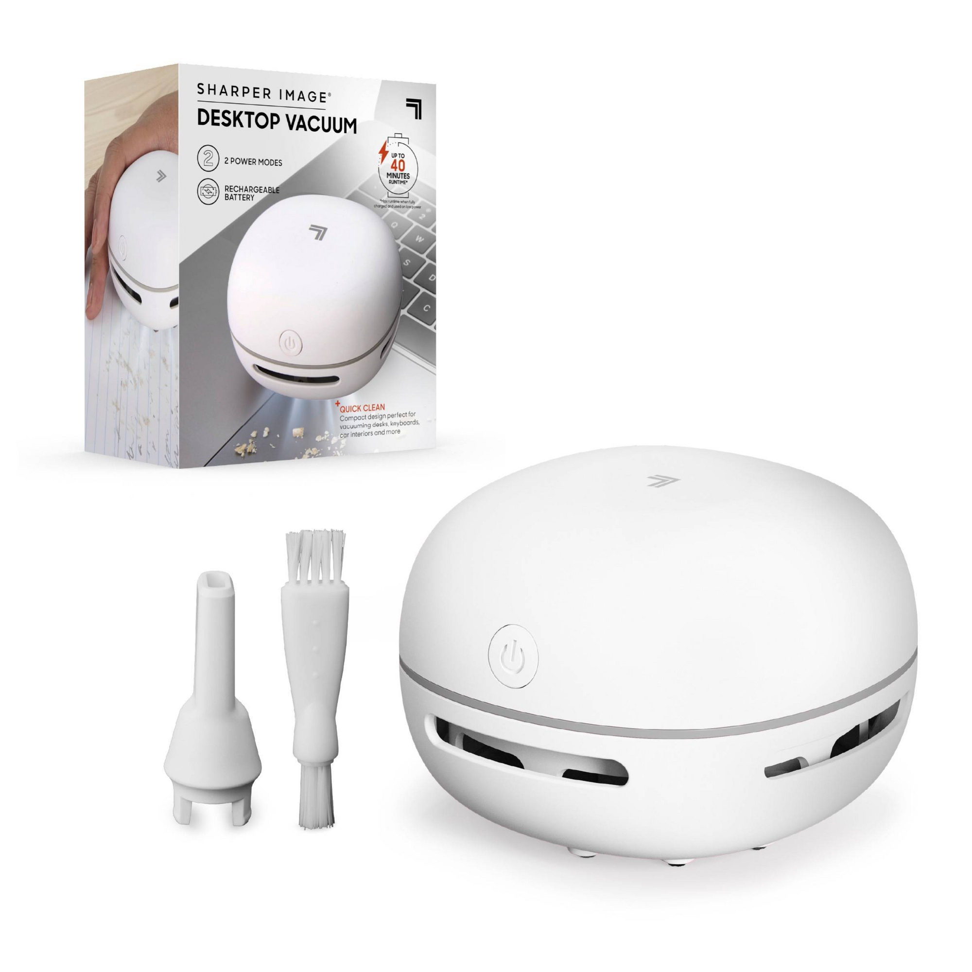 Sharper Image Desktop Cordless Vacuum White