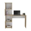 XIYUYEU Home Office Desk Modern Writing Desk with 4-Tier Storage Shelf and Wooden Desktop for Study - 3 of 4