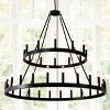 BAOURE 5 Light Black Farmhouse Kitchen Island Lighting Industrial Linear Chandelier for Dining Room - 3 of 4