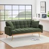 69" Adjustable Teddy Sofa Bed with Metal Legs,Modern 2-Seater Sleeper Couch for Small Space or Living Room-The Pop Home - 2 of 4
