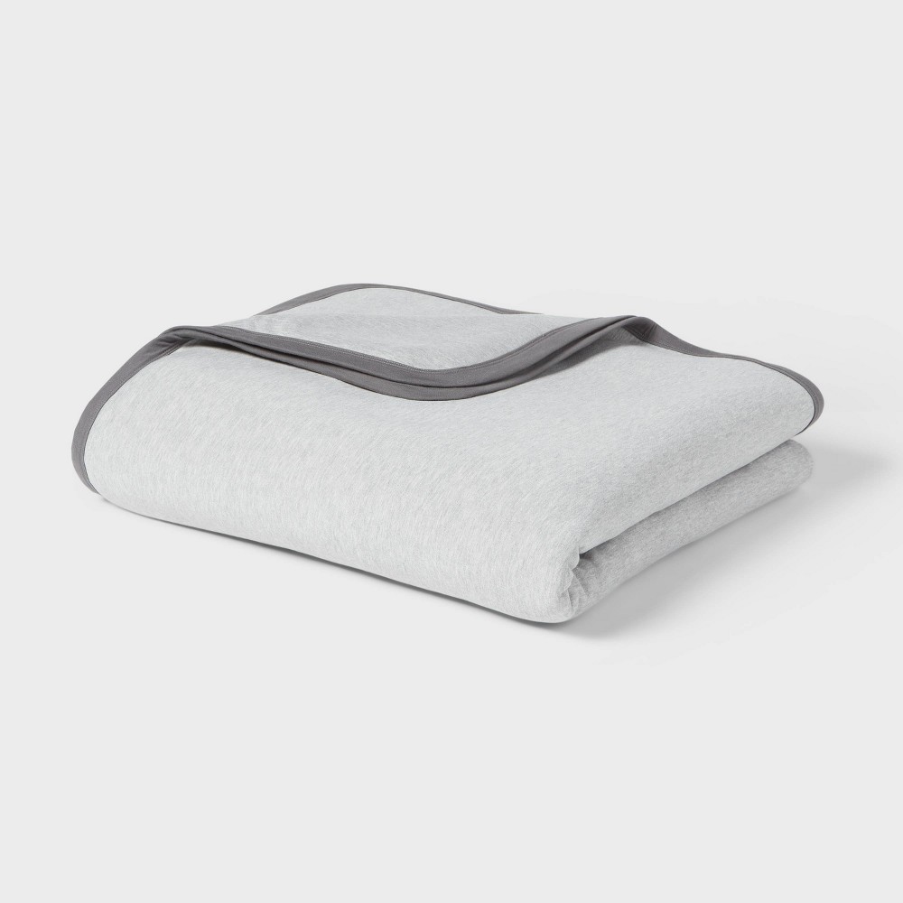 Photos - Duvet Twin/Twin Extra Long Sweatshirt Blanket Gray - Room Essentials™