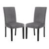 Roundhill Furniture Cobre Contemporary Velvet Dining Chair with Nailhead Trim, Gray, Set of 2 - 2 of 4