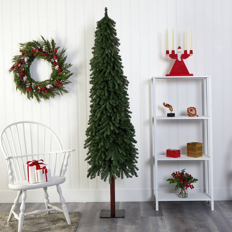 7ft Nearly Natural Unlit Slim Grand Alpine Artificial Christmas Tree, 6 of 9