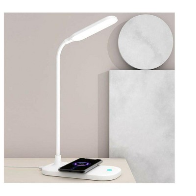 MPM LED Lamp with Wireless Charging, 3 Light Colors and Brightness Level, Flexible Pole, for Study, Office , Read Books, Living Room Makeup