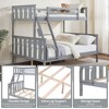 Twin over Full Bunk Bed with Ladder – Wooden Frame with High Guardrails for Kids – No Box Spring Needed – Sturdy and Space-Saving – Gray - 4 of 4