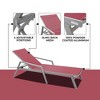 LeisureMod Marlin Patio Sling Chaise Lounge Chair With Arms in Grey Aluminum, Black - 2 of 4
