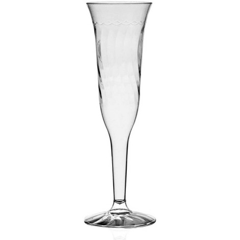 36 Plastic Champagne Flutes Disposable, 6.5 Oz Plastic Champagne