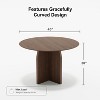 42" Farmhouse Round Brown Dining Table for 4 People with Round Arched Table Legs for Dining Room and Living Room - 4 of 4