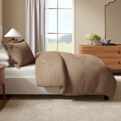 100% Cotton Textured Waffle Weave Duvet Cover & Sham Set - Great Bay Home