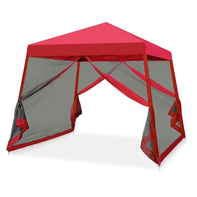EAGLE PEAK 10x10ft Slant Leg Pop up Gazebo Patio Canopy Tent Shelter with Netting