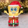 Gemmy Christmas Airblown Inflatable SpongeBob Sitting On Gift Nick, 3.5 ft Tall, Multi - 2 of 4