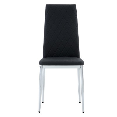 GlasFlength Accent Chairs Contemporary Minimalist Design Ergonomic Cushioned Seating Six Chairs For Living Spaces, Black, 15"*15"*38.6"