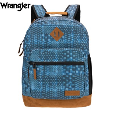 Wrangler Yellowstone 18.5" Backpack for Womens Mens Kids, Classic Logo Water Resistant Casual Daypack for Travel with Padded Laptop Notebook Sleeve