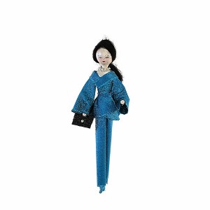 De Carlini Italian Ornaments 7.0 Inch Joelle In Metallic Glitter Blue Suit Tree Ornament , Ornament Italian Diva Shopper (1PC) - 1 of 3