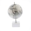 Olivia & May 13" x 9" Contemporary Decorative Globe with Iron and Ceramic Stand White: Metal Tabletop Sculpture, Indoor Display - 3 of 4