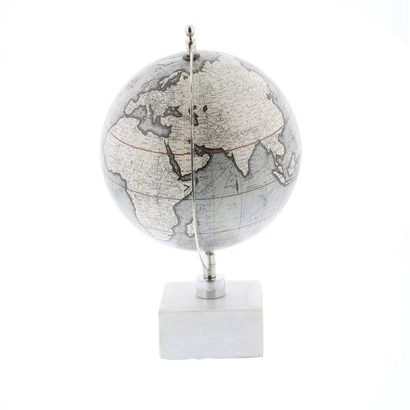 13&#34; x 9&#34; Contemporary Decorative Globe with Iron and Ceramic Stand White - Olivia &#38; May, 4 of 7
