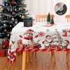 Christmas Tablecloth, Winter Snowman Christmas House Christmas Trees Tablecloth Washable Tablecloth for Party Picnic Dinner Decor - 3 of 4