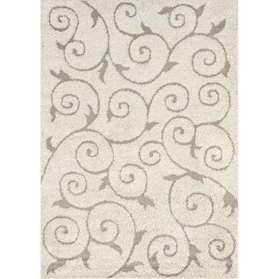 Nuloom Maisha Floral & Paisley 8x10 Shag Area Rug for Living Room Bedroom Dining Room Nursery, Cream