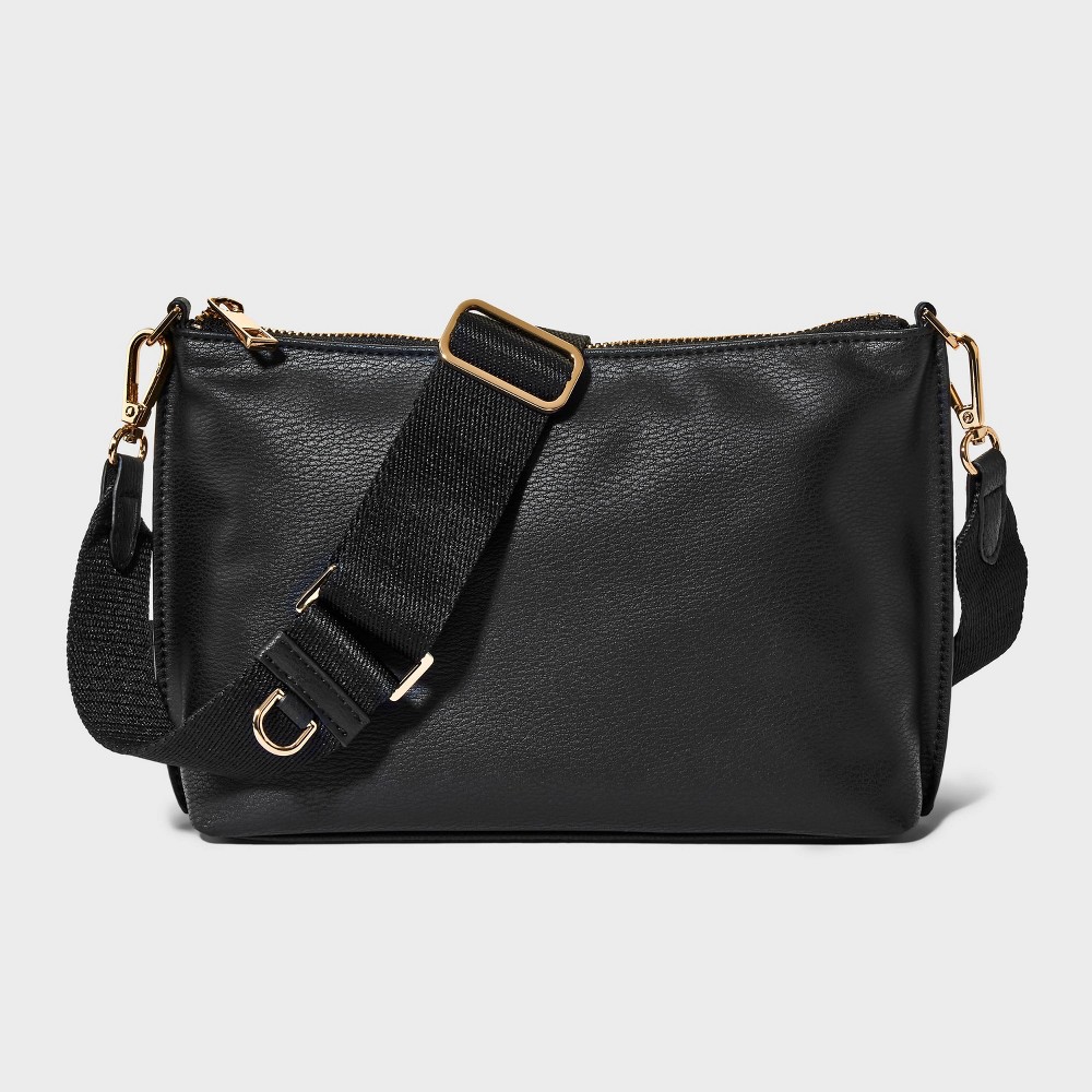 Photos - Travel Accessory Soft Crossbody Bag - A New Day™ Black